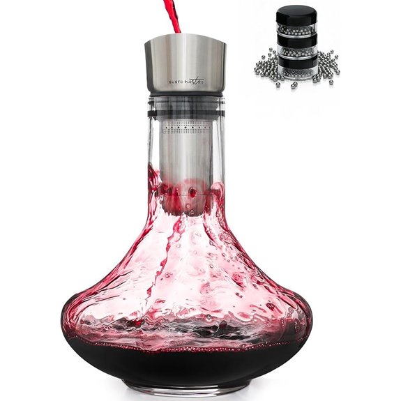 Gusto Nostro Crystal Wine Decanter with Aerator