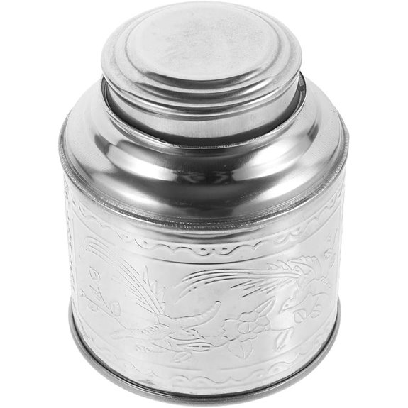 Luxshiny Stainless Steel Tea Canister with Airtight Lid