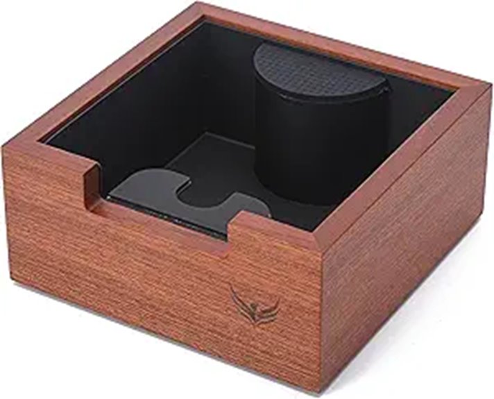 Rosewood Espresso Knock Box with Non-Slip Base
