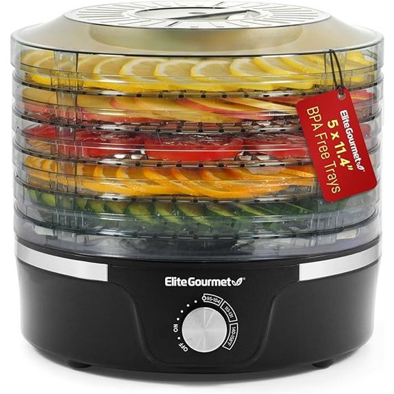 Elite Gourmet Food Dehydrator with 11.4 BPA-Free Trays