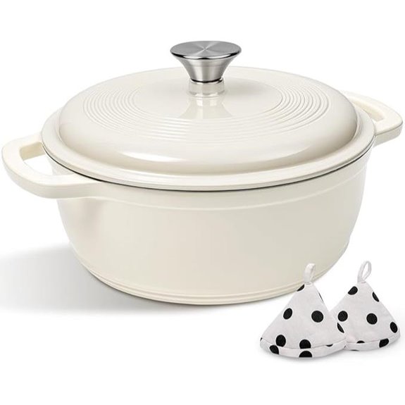 AIVIKI 5QT Enamel Cast Iron Dutch Oven