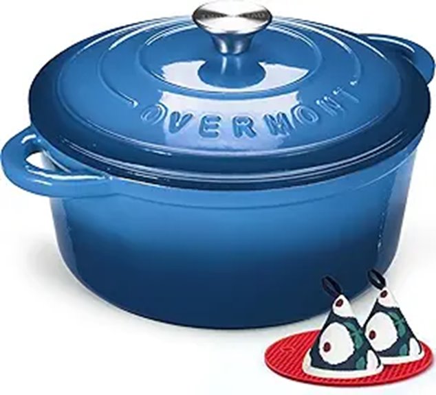Overmont Enameled Cast Iron Dutch Oven (5.5QT)
