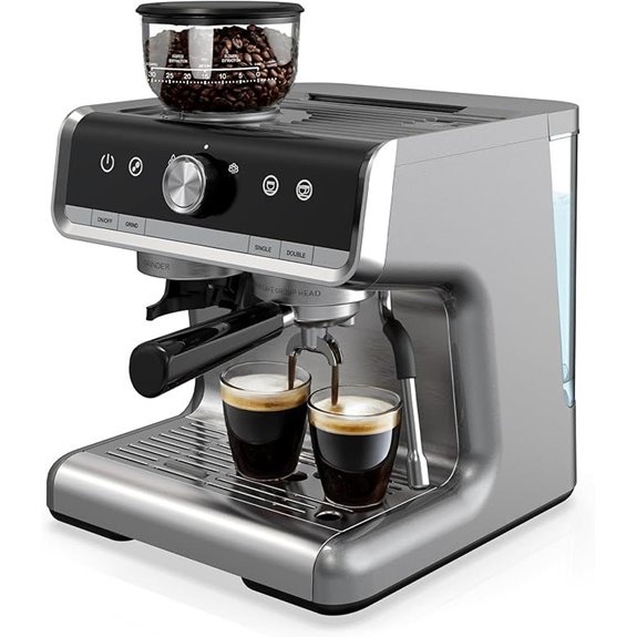 GarveeHome Espresso Machine with Grinder and Frother