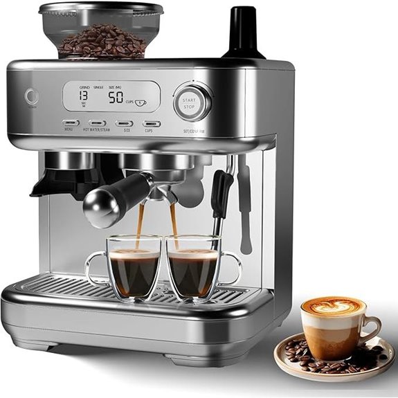 Professional Espresso Machine with Grinder & Milk Frother