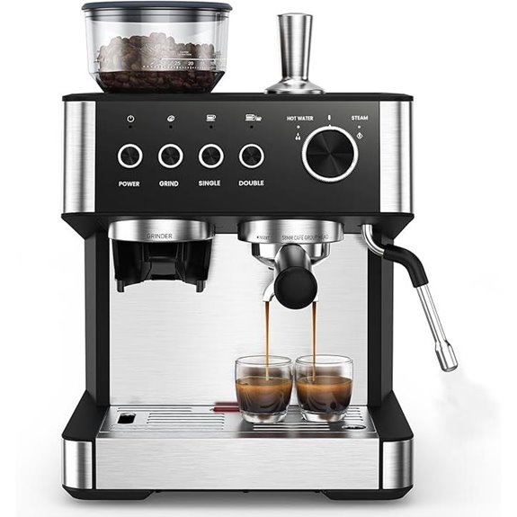 20 Bar Espresso Machine with Grinder and Milk Frother