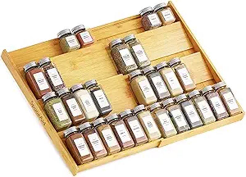 SpaceAid Expandable 4-Tier Spice Drawer Organizer