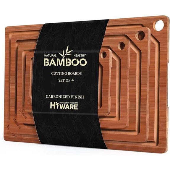 Hiware 4-Piece Extra Large Bamboo Cutting Boards Set