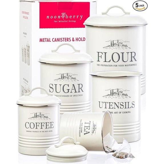 Kitchen Canisters 5-Piece Set with Utensil Holder