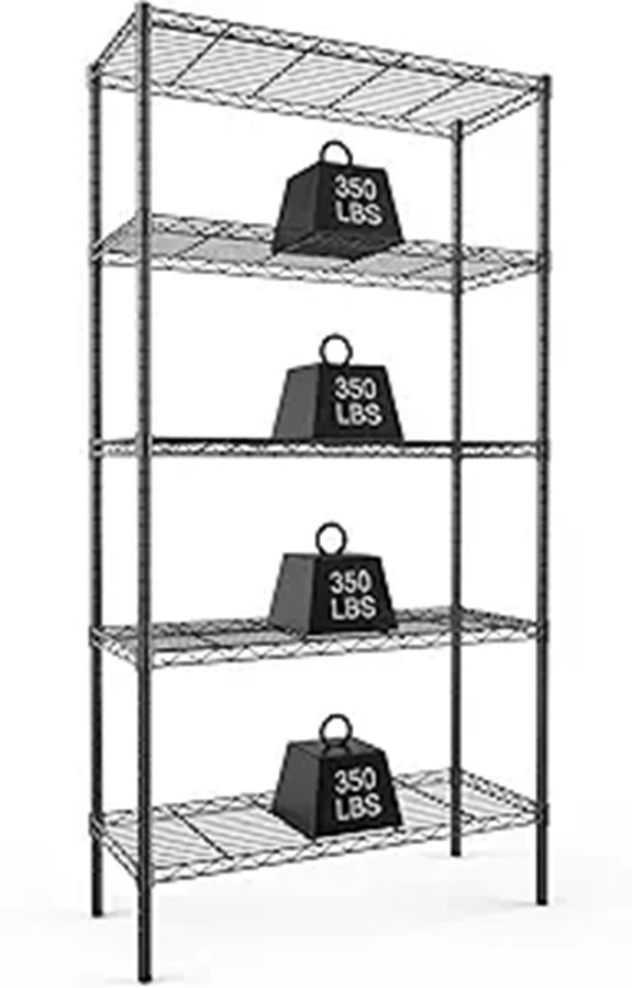 DUMOS 5-Tier Adjustable Metal Wire Shelf Organizer