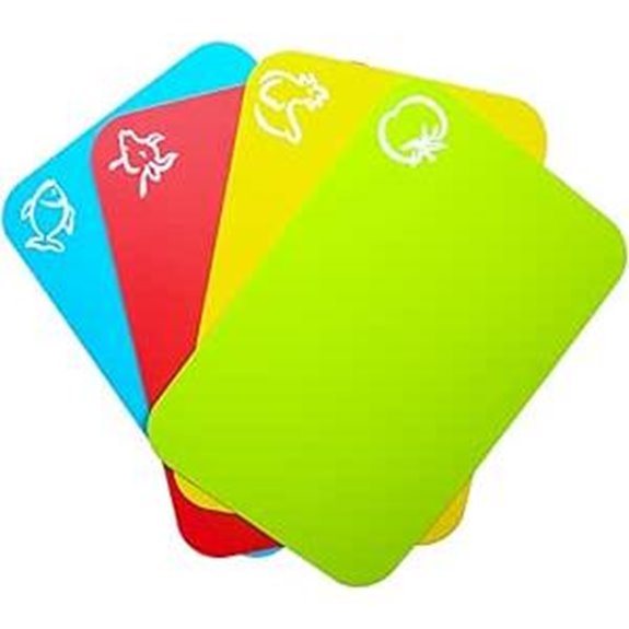 Flexible Plastic Cutting Board Set with Food Icons