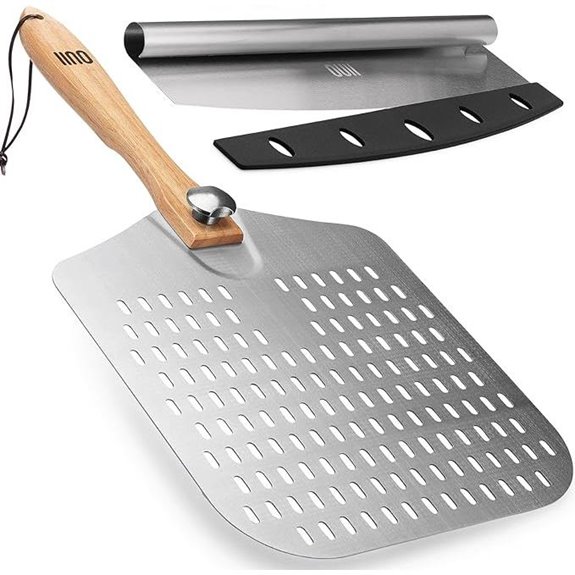 Perforated Pizza Peel with Foldable Handle