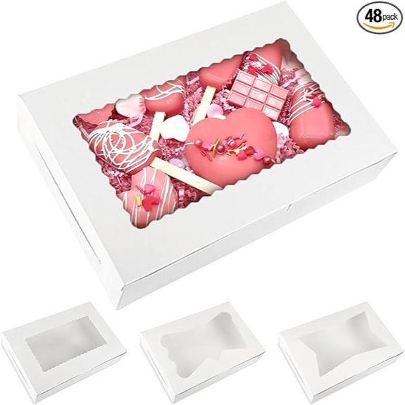 Moretoes 48pcs Bakery Cookie Boxes with Windows