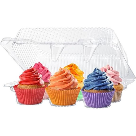 Plastic Cupcake Containers 42 Pack 6 Compartments