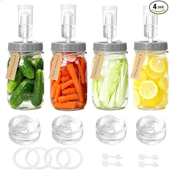 4-Pack 32oz Mason Jar Fermentation Kit