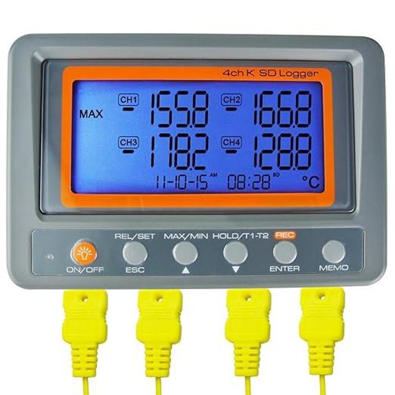 Digital 4-Channel Thermocouple Temperature Data Logger