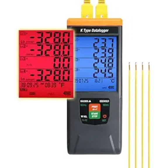 Digital 4-Channel K-Type Thermocouple Data Logger