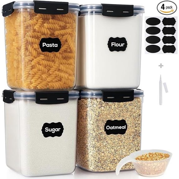 Large Airtight Food Storage Containers (4-Pack)