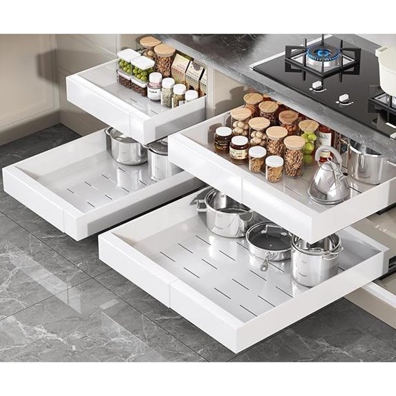 4 Pack Pull Out Cabinet Organizer White