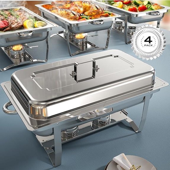 four piece buffet chafers