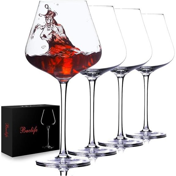 BACLIFE 4-Piece Red Wine Glass Set