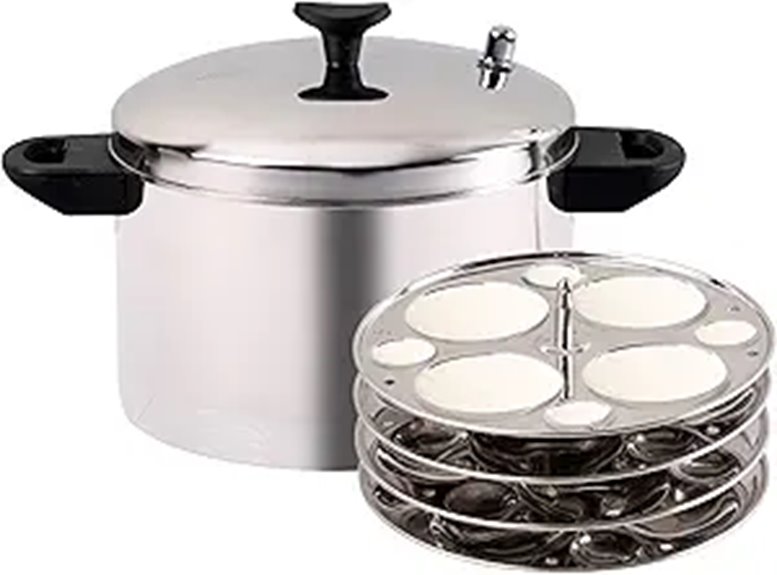 Idli Steamer Pot with 4 Plates and Handles
