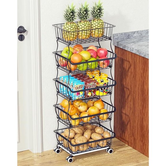 5-Tier Stackable Fruit and Vegetable Storage Basket