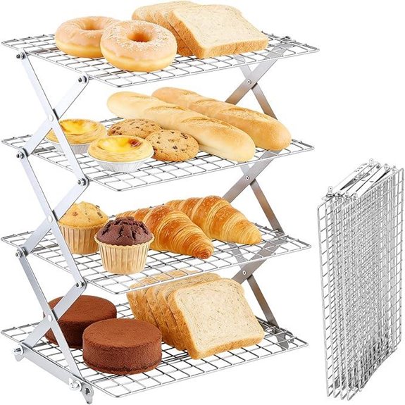 4-Tier Collapsible Stainless Steel Cooling Rack