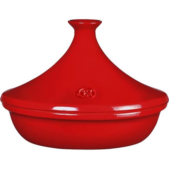 Emile Henry Made In France Flame Tagine 3.7 quart Burgundy