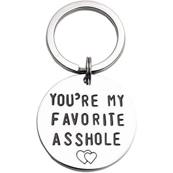LParkin Funny Favorite Asshole Keychain for Him