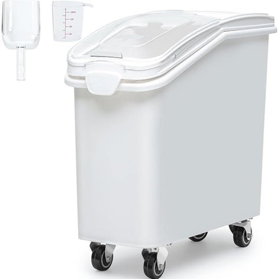 DWVO 21 Gal Ingredient Storage Bin with Wheels
