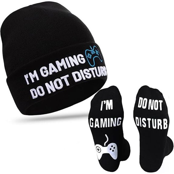 Novelty Gaming Socks and Beanie Gift Set