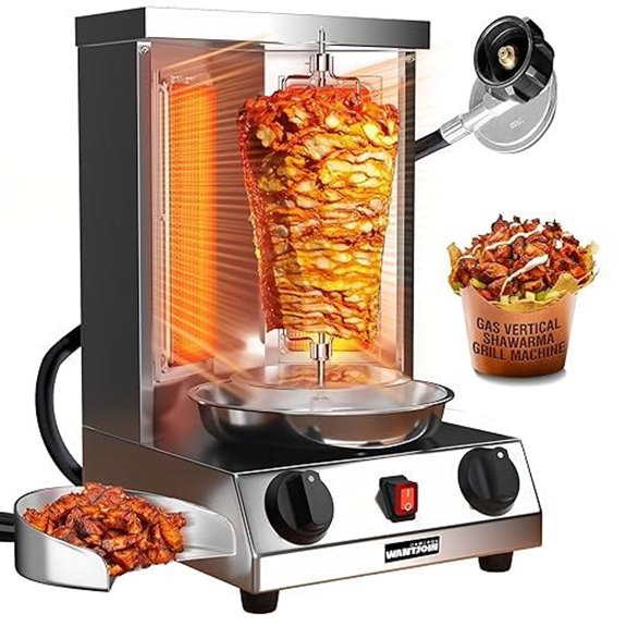 WantJoin Gas Shawarma Grill with Rotisserie and Burners