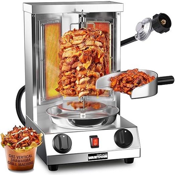 WantJoin Gas Shawarma Grill with Rotisserie and Burners