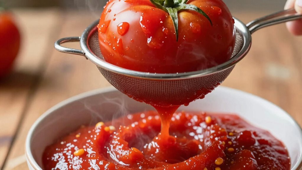 gently mash sieve soften