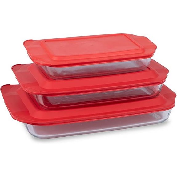 Pyrex 3-Pack Glass Baking Dish Set with Lids