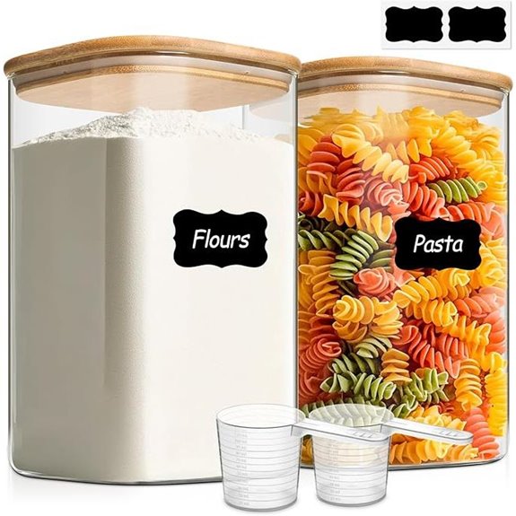 ComSaf 1.2 Gallon Glass Food Storage Containers (2 Pack)