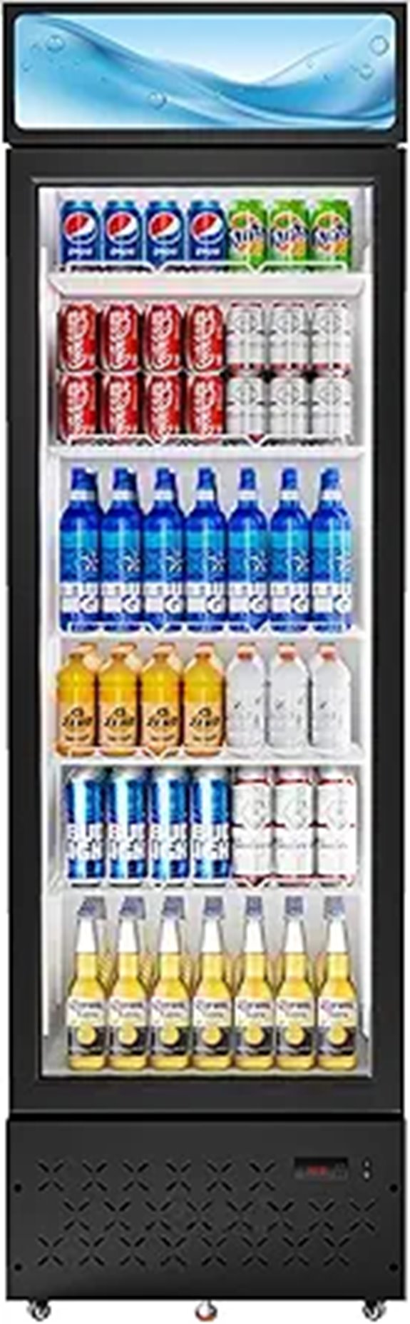 Commercial Beverage Cooler with Glass Door and LED Light