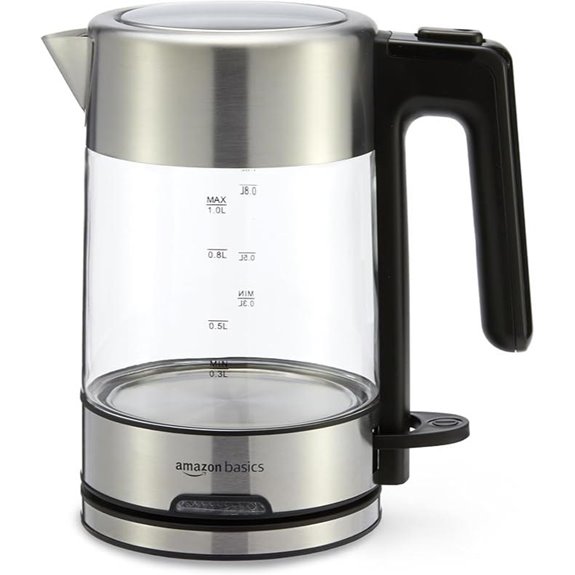 Amazon Basics Glass Electric Kettle 1.1 Qt BPA-Free