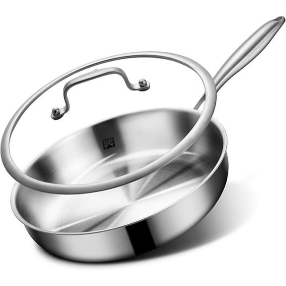 Golden Key 12-Inch Tri-Ply Stainless Steel Frying Pan