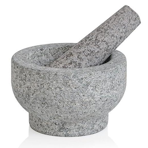 Maxam Grey Granite Mortar and Pestle Set