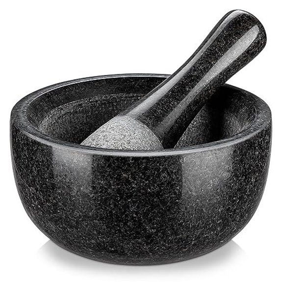 Velaze Granite Mortar and Pestle Set (6.3 Inch)