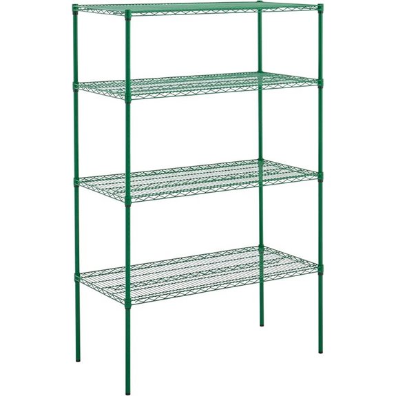 Value Series Commercial Wire Shelving (4-Tier Green)