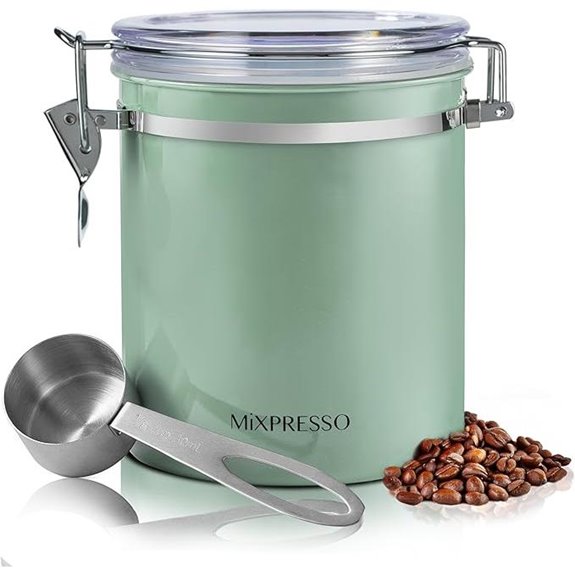 Mixpresso Green Coffee Canister 16oz Airtight Storage