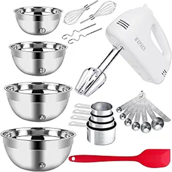 5-Speed Hand Mixer with Bowls and Baking Tools