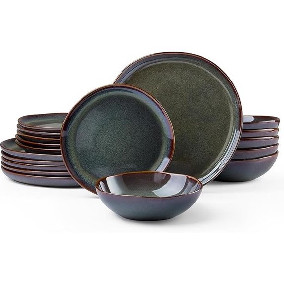 HaWare 18-Piece Hand-Painted Stoneware Dinner Set