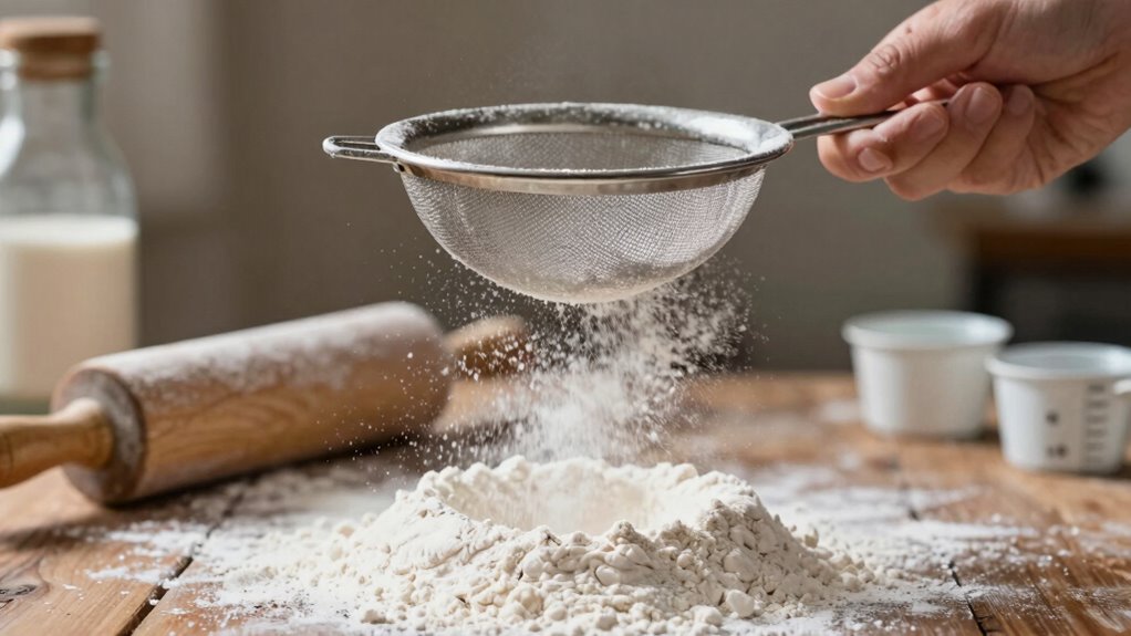 handle flour gently carefully