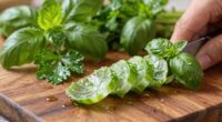 handle herbs gently when chopping