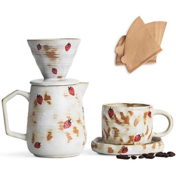 Handcrafted Strawberry Pour Over Coffee Maker Set