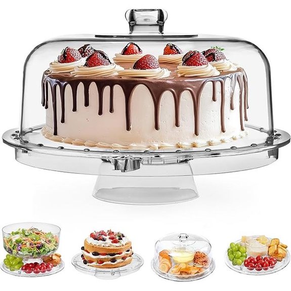 HBlife Cake Stand with Acrylic Dome (12.2)
