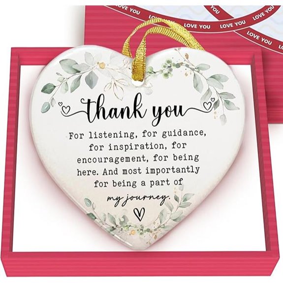 GOSSBY Heart Thank You Ornament for Gifts